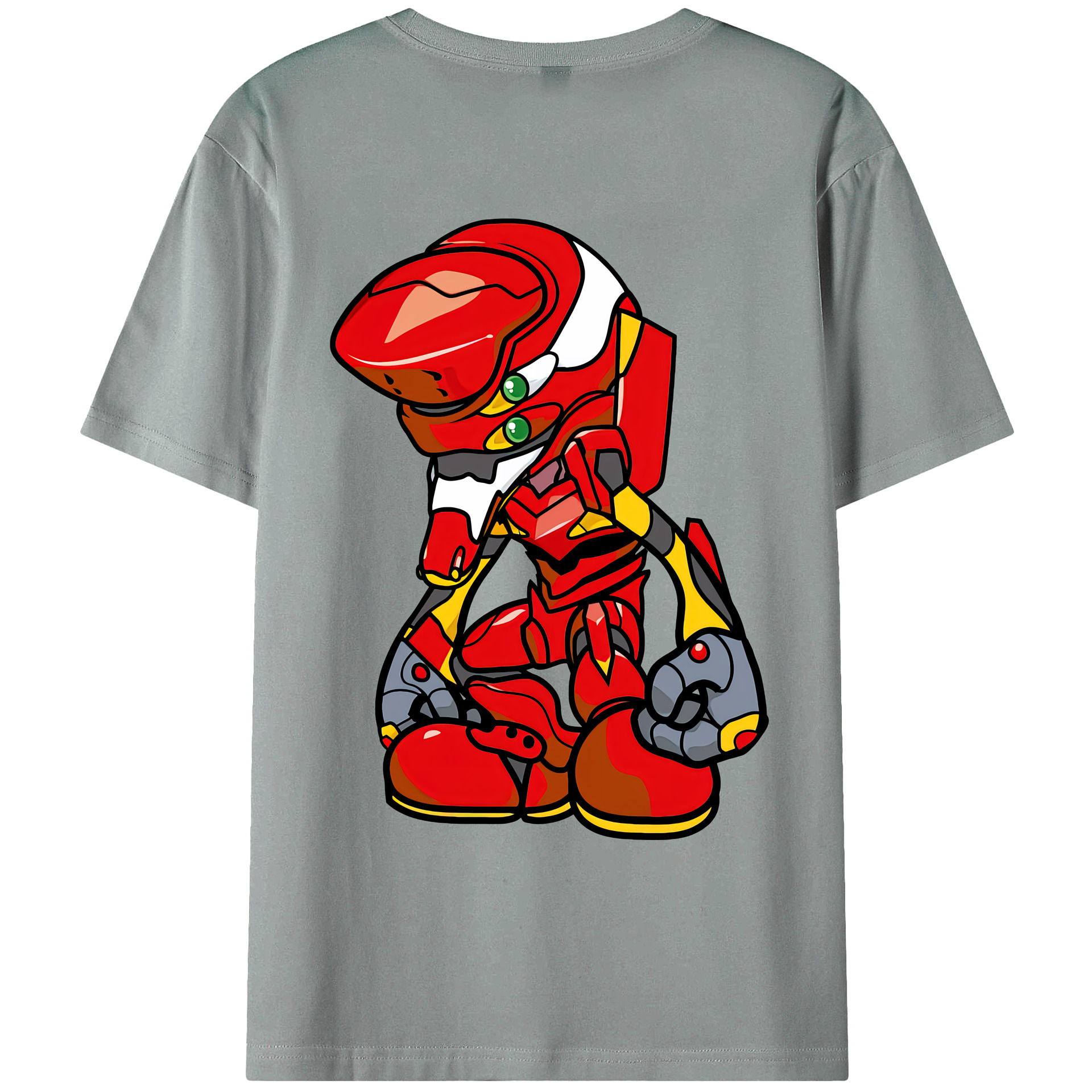 （画像用） EVA 新世紀エヴァンゲリオン 綿100％ メンズ半袖Tシャツ（バックプリント） 通気性